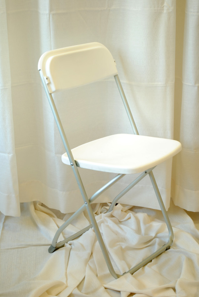 White Folding Chair with Aluminum Frame